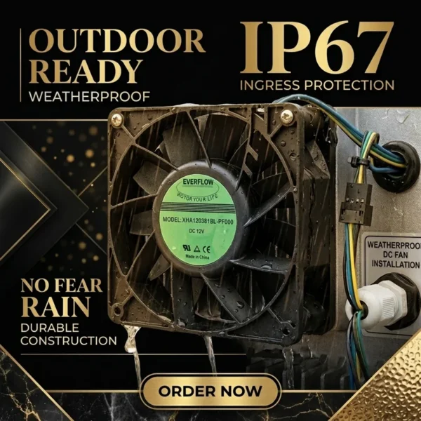 Axial Fan, 120x120x38mm, 4200, RPM, Waterproof - view 3