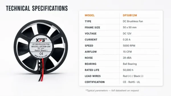 Axial Fan, 12V/24V, DF50B12M - view 3