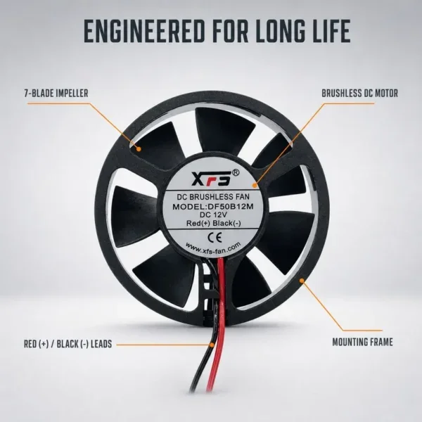 Axial Fan, 24V, PBT, DF50B12M