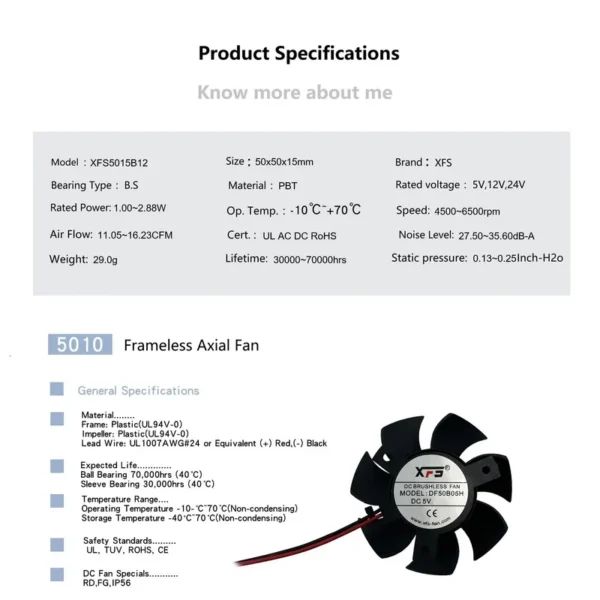 Axial Fan, 24V, PBT, DF50B12M - view 6