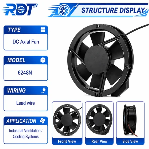 Axial Fan, 48V, 6248N, 172mm - view 2