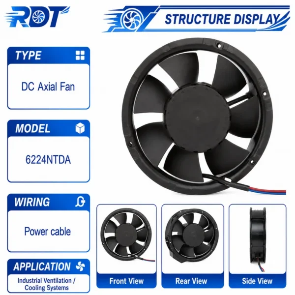 Axial Fan, 6224NTDA, Brushless - view 2