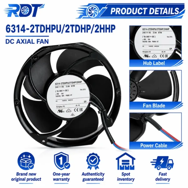 Axial Fan, 6314-2TDHPU/2TDHP/2HHP, 172mm, 24V - view 5