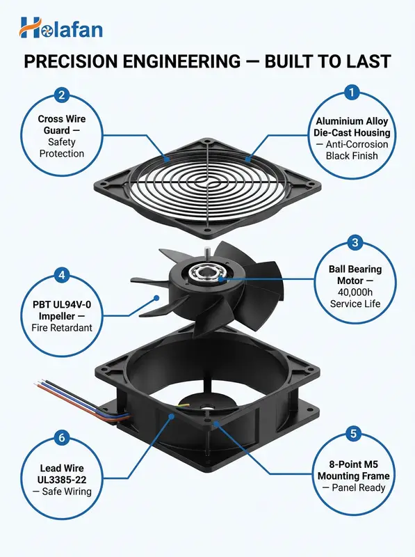 Axial Fan, 63Pa, IP34, 230VAC, 200mm - view 4