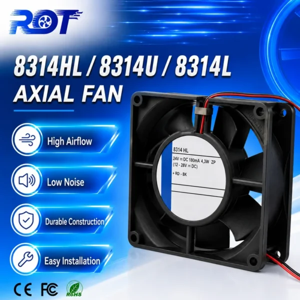 Axial Fan, 8314L, 24VDC, 80mm, RPM