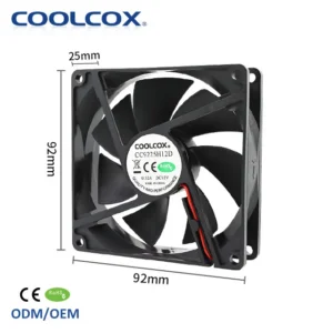 Axial Fan, 9225, Brushless, 92x92x25mm, 5V/12V/24V