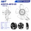 Axial Fan, A2D210-AB10-05, 400V, 130W, 3050RPM - view 3