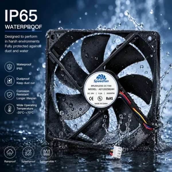 Axial Fan, IP65, Waterproof, 120mm, 25mm