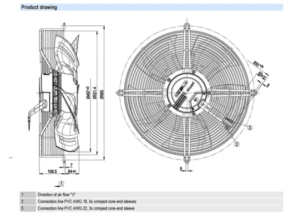 Axial Fan, S3G500-AM56-21, HVAC - view 4
