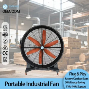 Axial Flow Fan, 1.5m, Aluminum, 220V, 40dB