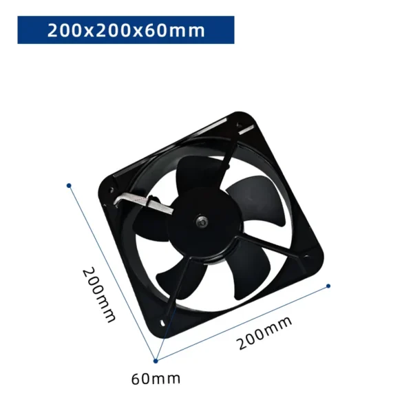Axial Flow Fan, 200x200x60mm, 70000, 24/48V, Plastic - view 3