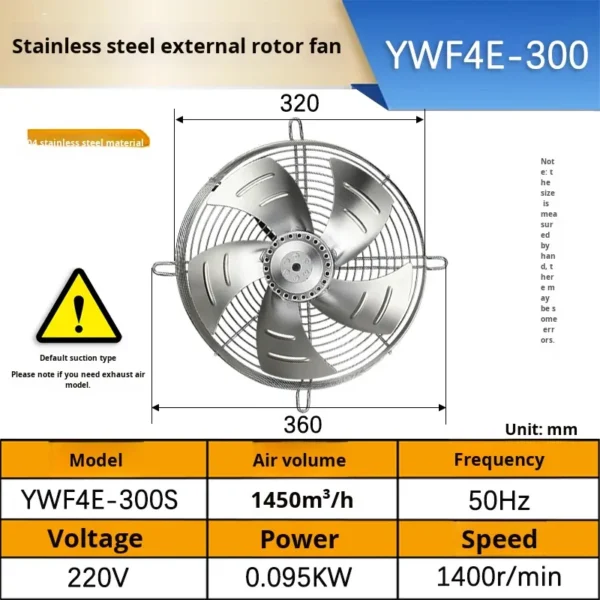 Axial Flow Fan, 304, Stainless, Steel, 220V/380V - view 5