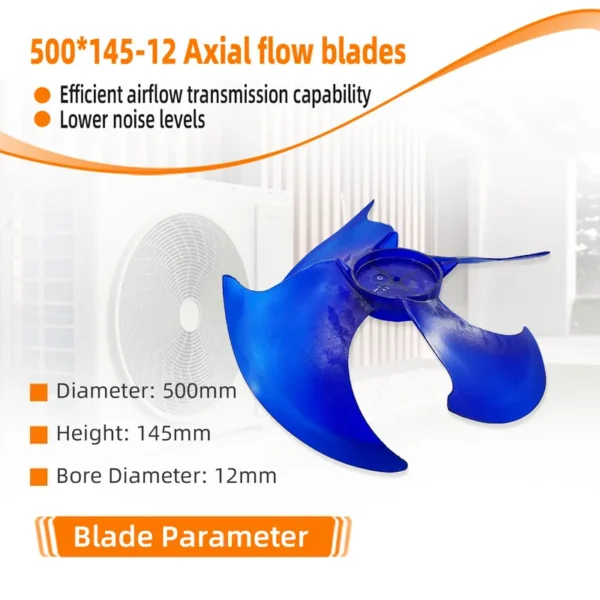Axial Flow Fan, 4-blade, Plastic, 500*145*12-4 - view 3
