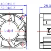Axial Flow Fan, 40x40x28mm, Brushless, PBT, 12V - view 2
