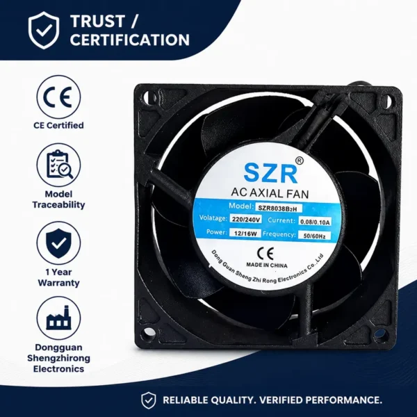 Axial Flow Fan, 8038, 110/220/380V, 80x80x38mm - view 6