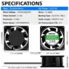Axial Flow Fan, 8038, 220VAC, 110VAC, 80x80x38mm - view 2