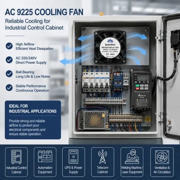Axial Flow Fan, 92mm, 220V, CNC - view 3