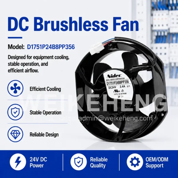 Axial Flow Fan, D1751P24B8PP356, 17251, 24V, 0.4A - view 3