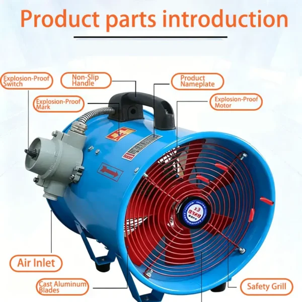 Axial Flow Fan, Explosion-proof, Portable, 220V - view 5