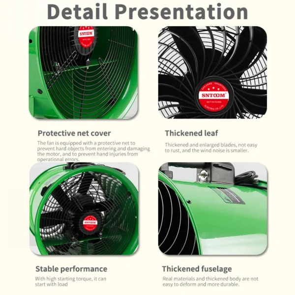 Axial Flow Fan, Portable, 220V, Aluminum - view 4