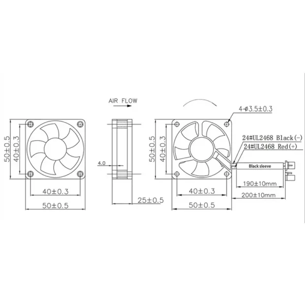 Axial Flow Fan, POWERYEAR, Brushless, 50mm, 5025 - view 5