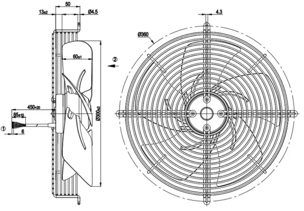 Axial Flow Fan, S4D300, D350, D400, D450 - view 3
