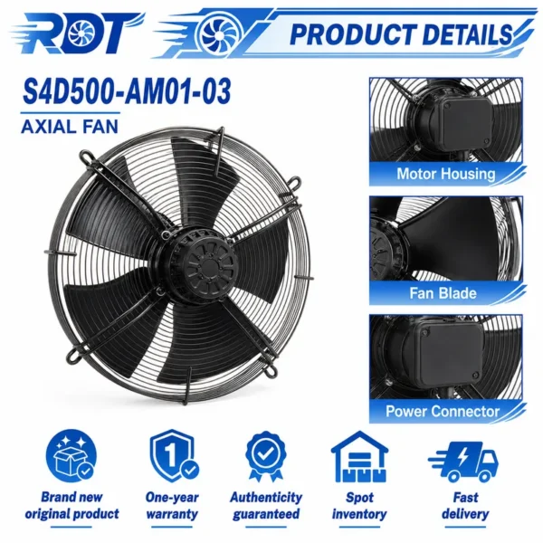 Axial Flow Fan, S4D500-AM03-01, 400V, 720W, 1.41A - view 5