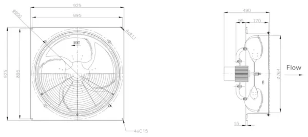 Axial Flow Fan, SANXIN, 220V, Electric - view 6