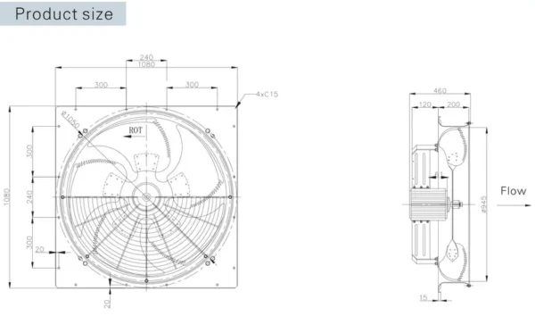 Axial Flow Fan, SANXIN, 380V, Aluminium - view 4