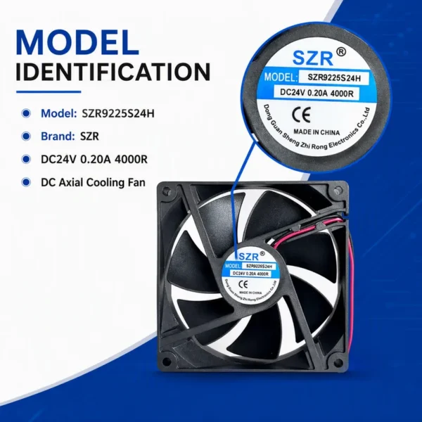 Axial Flow Fan, SZR9225, 5/12/24/48V, 92x92x25mm, 2000-5000RPM - view 2