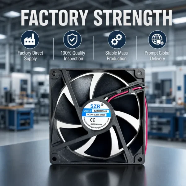 Axial Flow Fan, SZR9225, 5/12/24/48V, 92x92x25mm, 2000-5000RPM - view 5