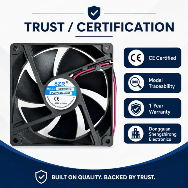Axial Flow Fan, SZR9225, 5/12/24/48V, 92x92x25mm, 2000-5000RPM - view 6