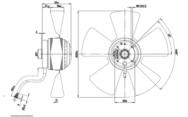 Axial Flow Fan, TYP, A2E300-AC47-01 - view 3