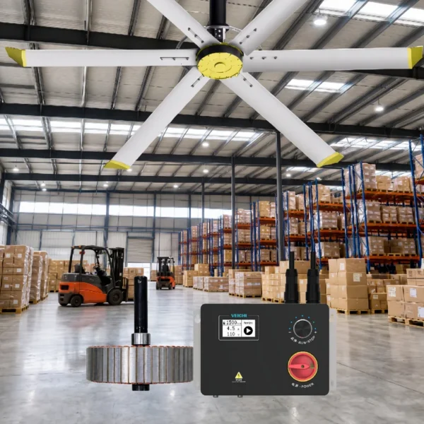 Axial Flow Industrial Fan, VEICHI, HVLS, Ceiling, Centrifugal