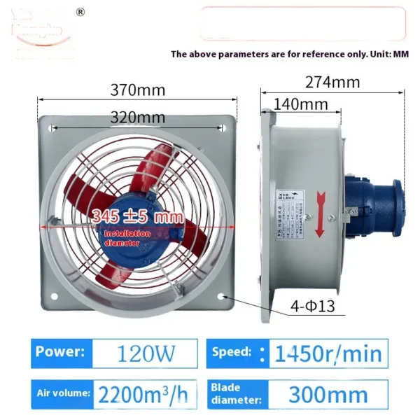 Axial Flow Ventilation Fan, Wall, Flameproof, BFAG - view 4