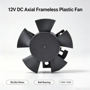 Axial Frameless Plastic Fan, 12v, 35x35x10mm