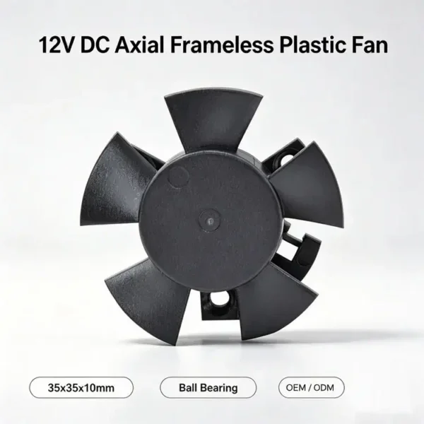 Axial Frameless Plastic Fan, 12v, 35x35x10mm