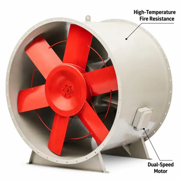 Axial Smoke Exhaust Fan, HTF, 380 V, Electric - view 3