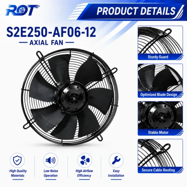Axial Ventilation Fan, 230V, S2E250-AF06-12 - view 3