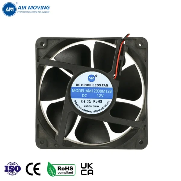 Ball Bearing, AM12038M12B, 5V/12V/24V/48V, 120x120x38mm, Axial - view 2