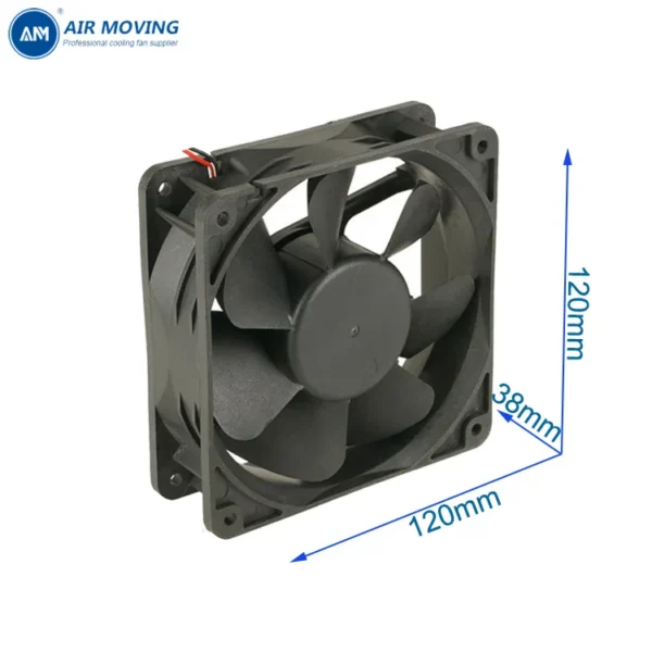 Ball Bearing, AM12038M12B, 5V/12V/24V/48V, 120x120x38mm, Axial - view 4