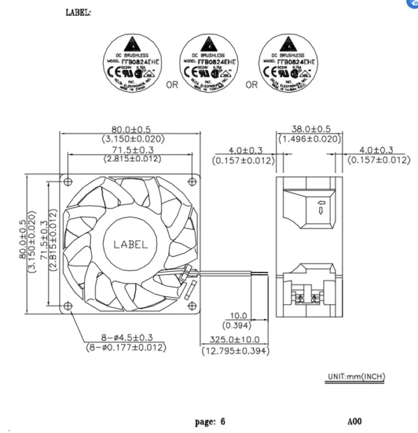 Ball Bearing, FFB0824EHE, 24V, 0.75A, Axial - view 5