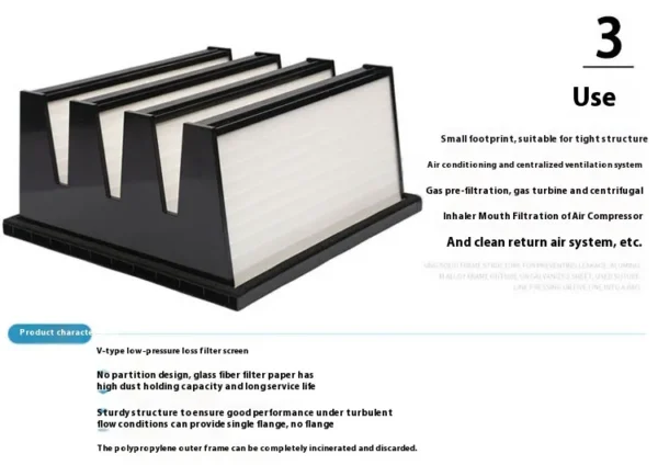 Bank Ahu Filter, F7, 99.995%, 1055x79x950mm, HVAC - view 3