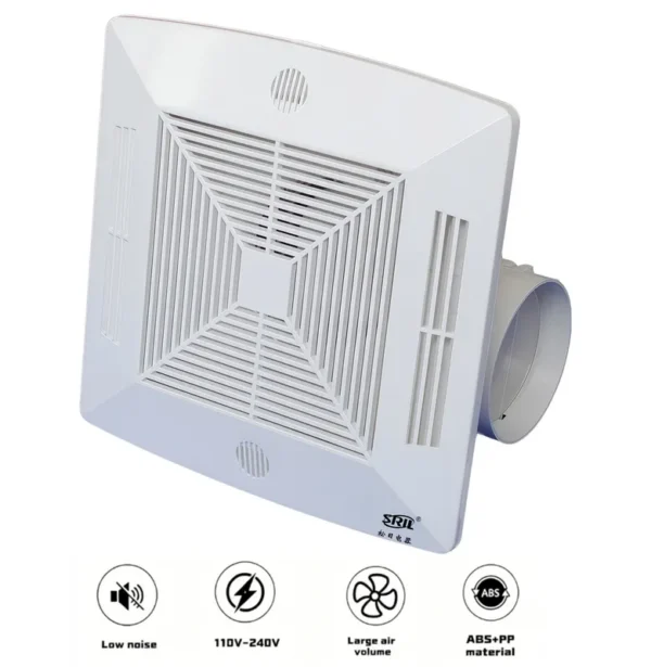 Bathroom Ceiling Exhaust Fan, ABS, A.C. Source, ABS+PP