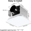 Bathroom Exhaust Fan, 110, CFM, 3000K/4000K/5500K, 1000LM - view 2