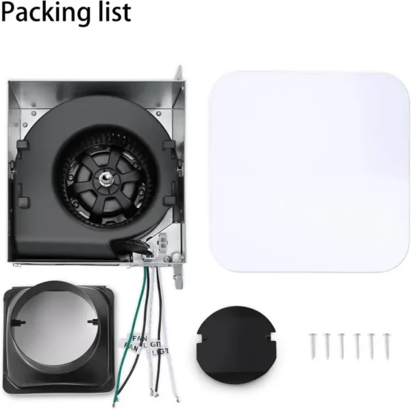 Bathroom Exhaust Fan, 110, CFM, 3000K/4000K/5500K, 1000LM - view 3
