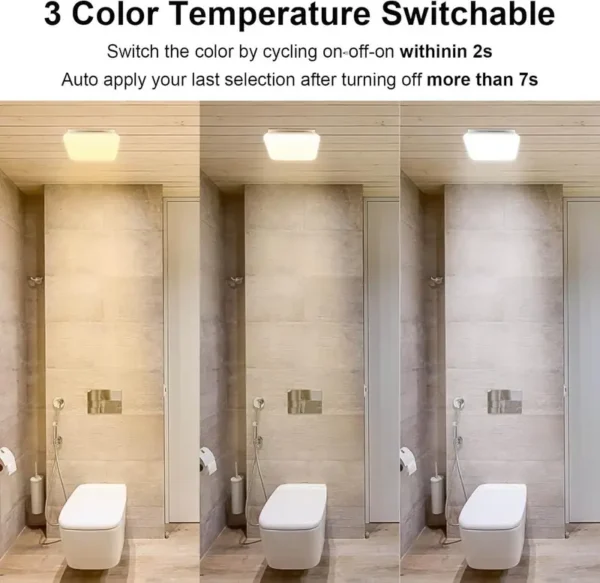 Bathroom Exhaust Fan, 110, CFM, 3000K/4000K/5500K, 1000LM - view 5