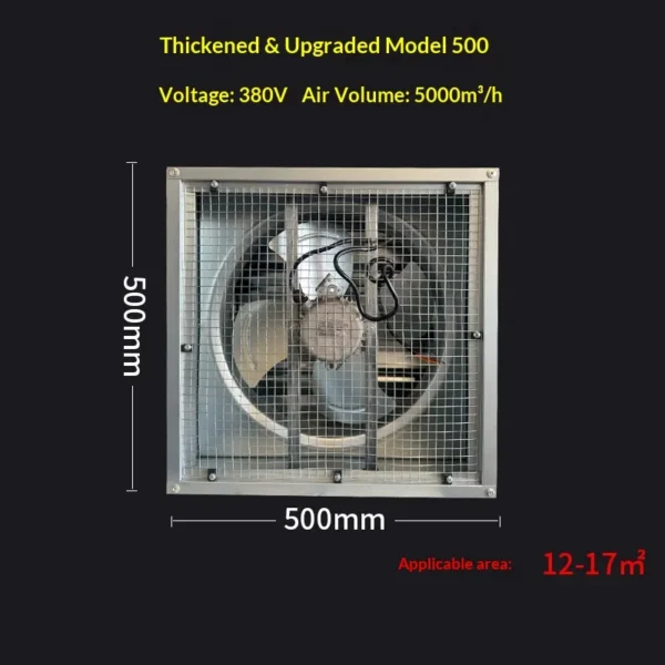 Beltdriven Industrial Axial Fan, Wall, 220, Electric - view 3
