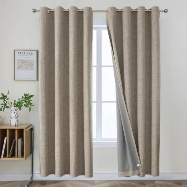 Blackout Fabric Curtain, 100%, 100% Polyester, Grommet