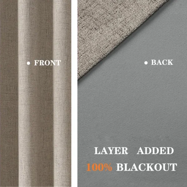 Blackout Fabric Curtain, 100%, 100% Polyester, Grommet - view 2
